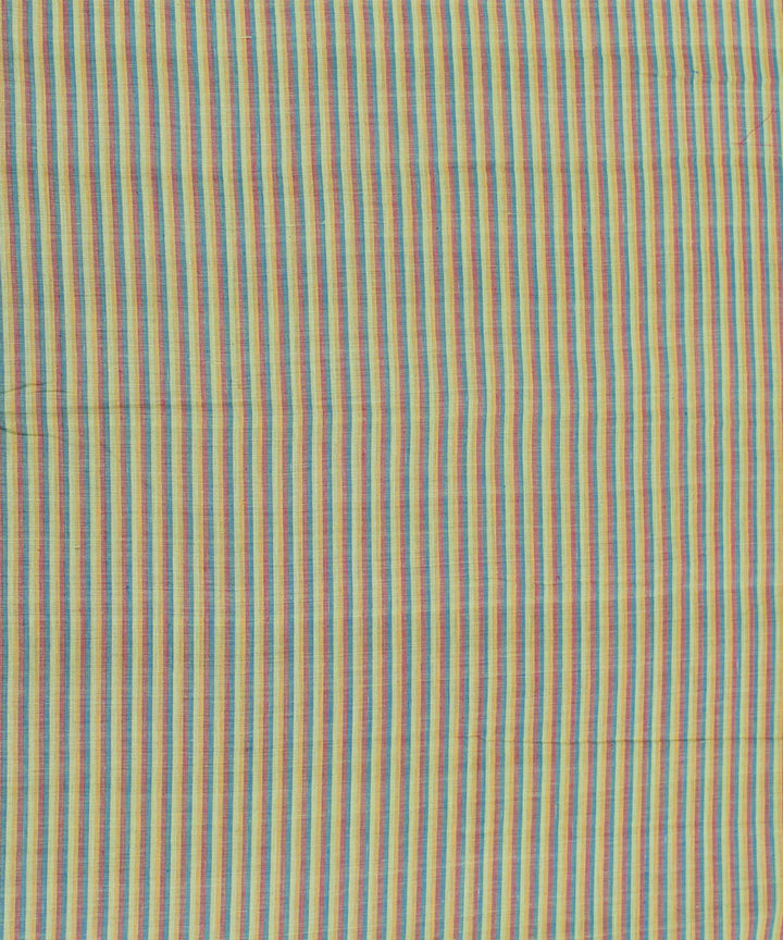 Multi color stripe handspun handwoven cotton fabric
