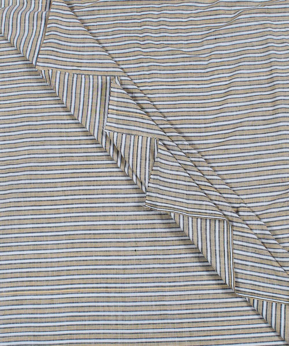 Multicolour stripe handspun handwoven cotton fabric