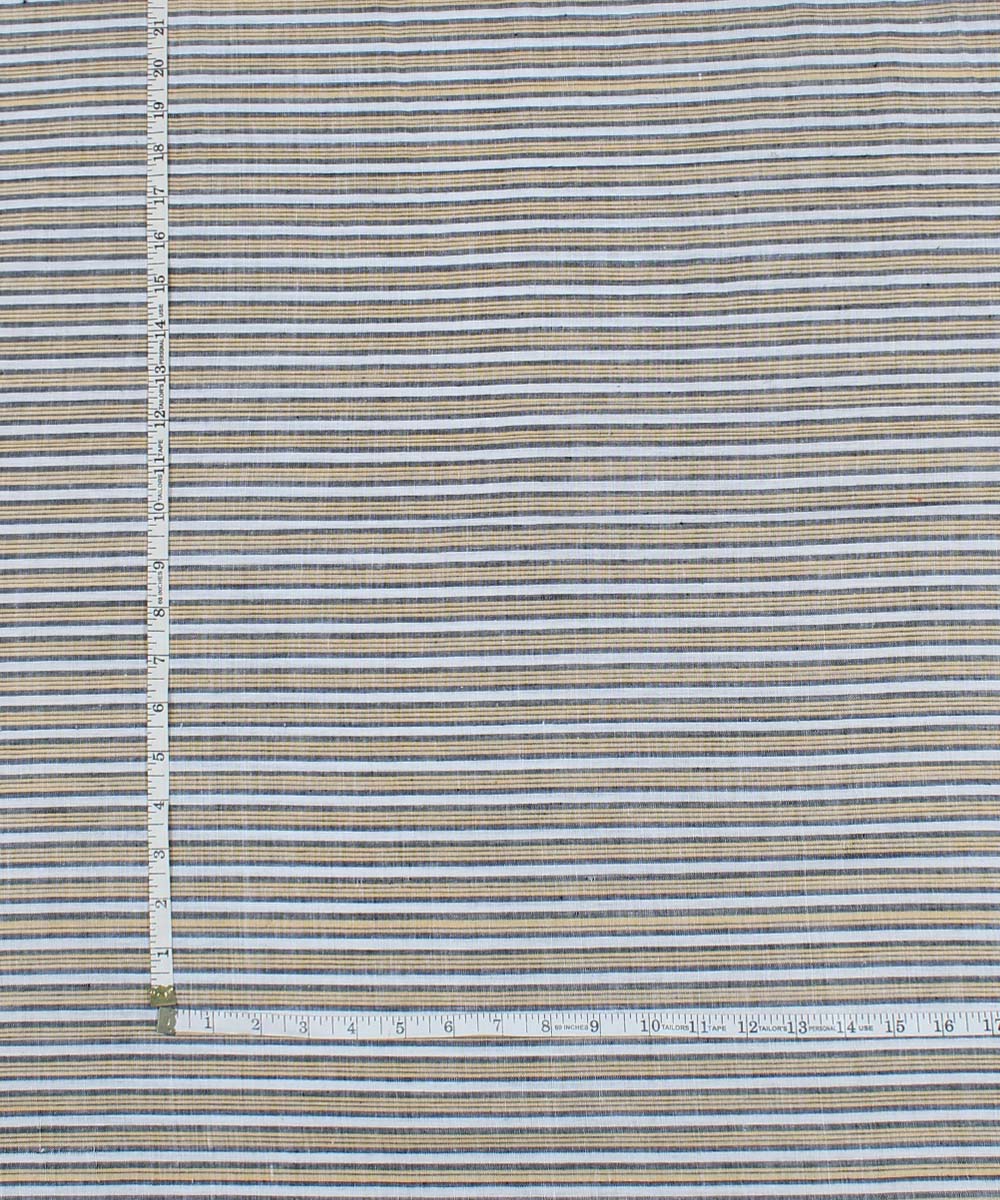 Multicolour stripe handspun handwoven cotton fabric