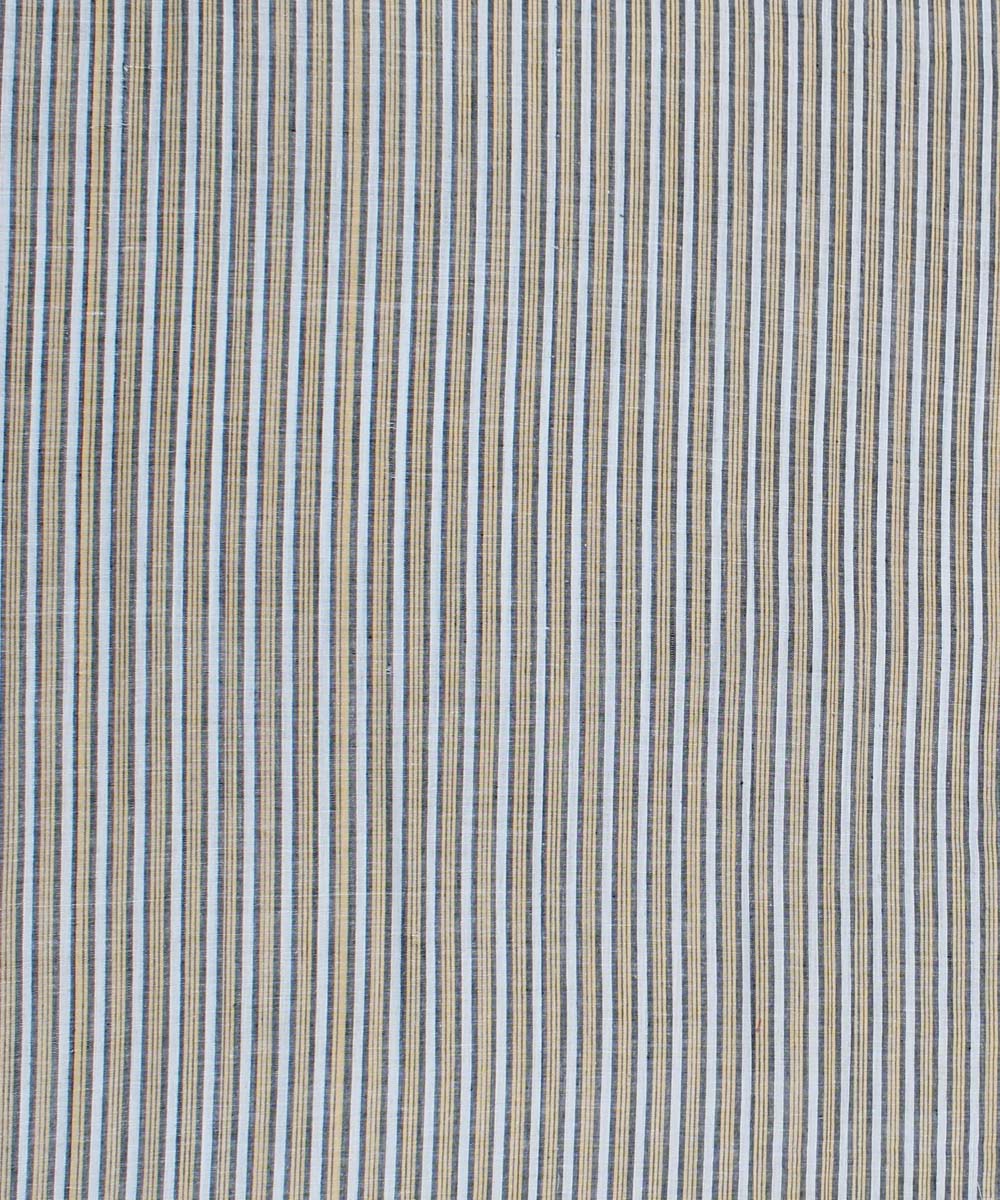Multicolour stripe handspun handwoven cotton fabric
