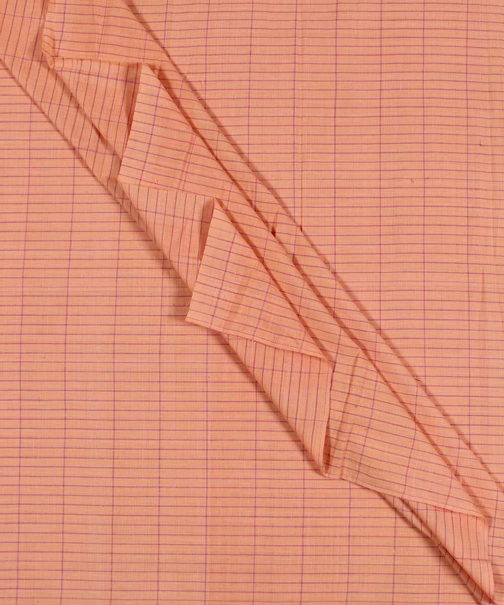 Peach handspun handwoven cotton fabric