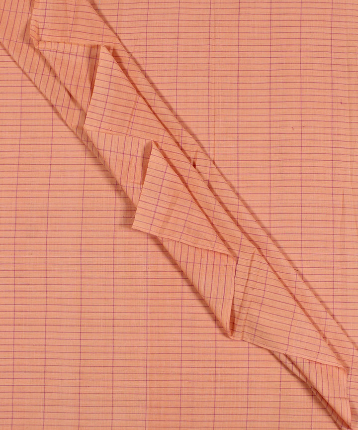 Peach handspun handwoven cotton fabric