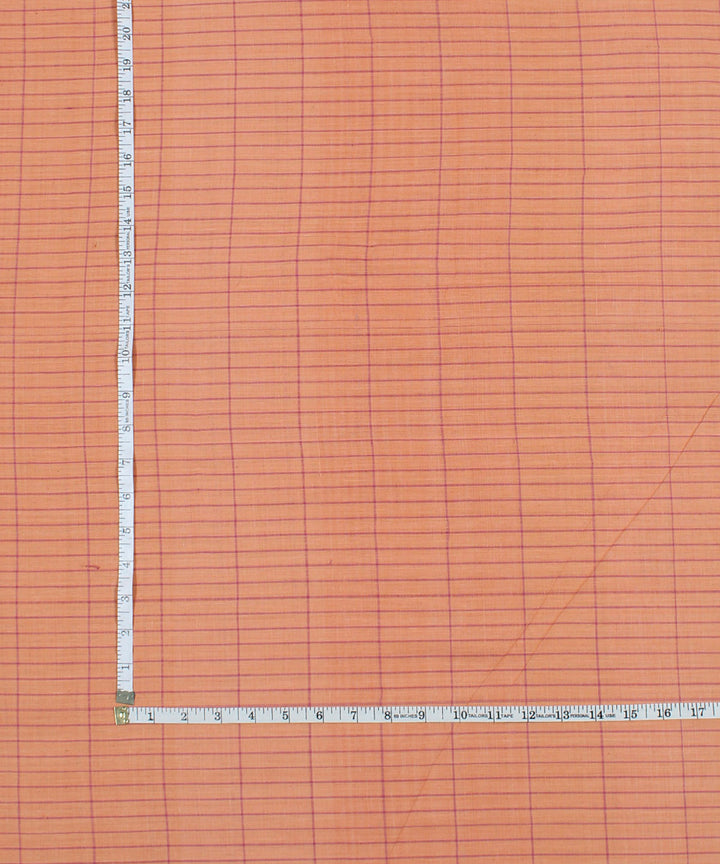 Peach handspun handwoven cotton fabric