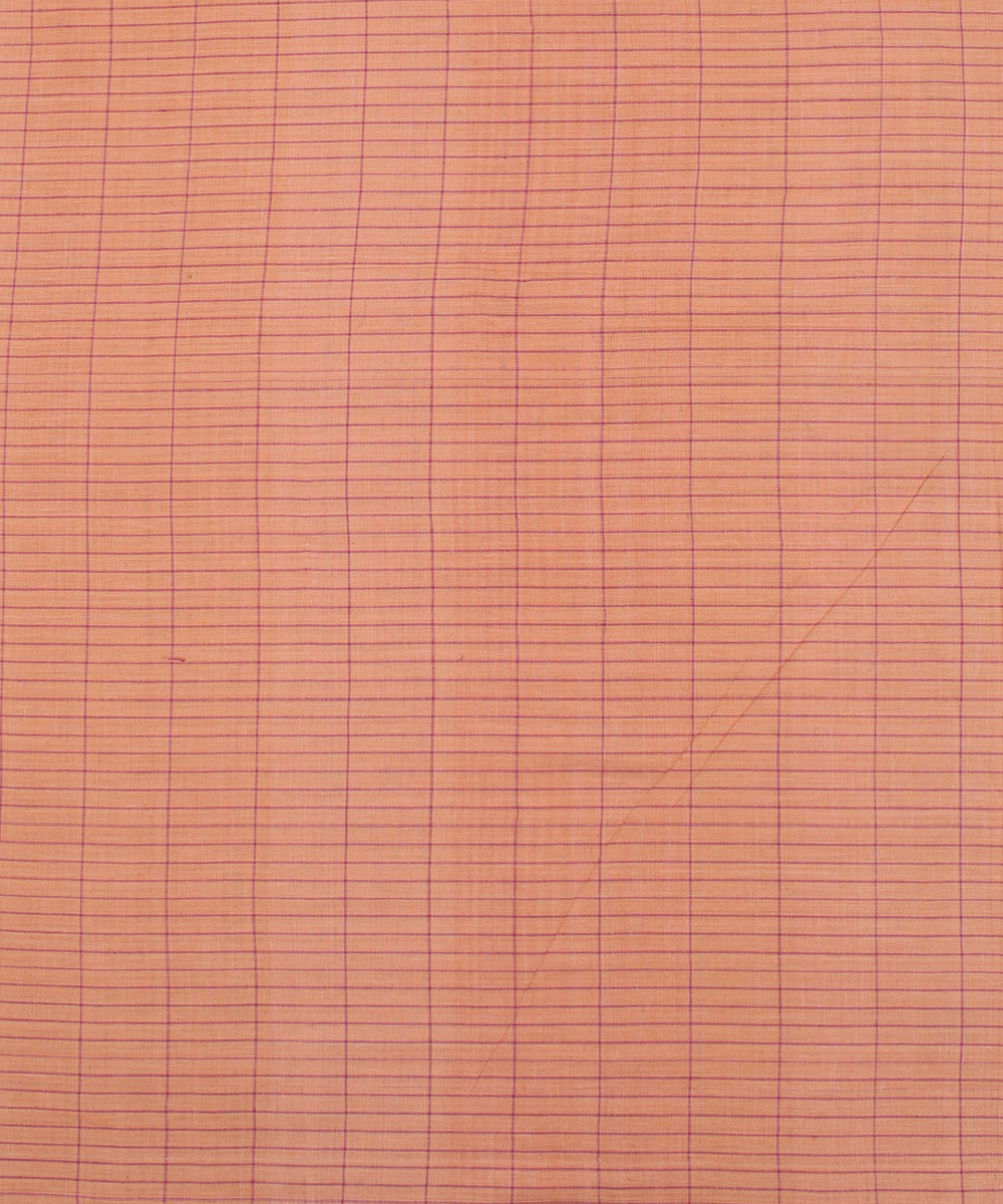 Peach handspun handwoven cotton fabric
