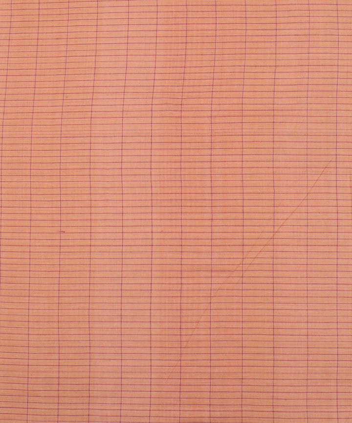 Peach handspun handwoven cotton fabric