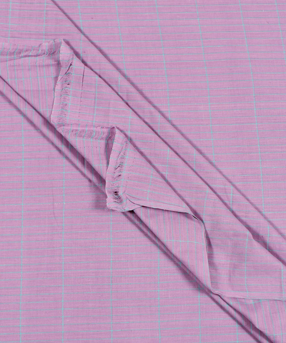 Light purple handspun handwoven cotton fabric