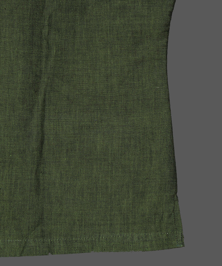 Green handwoven cotton sleeveless bundi