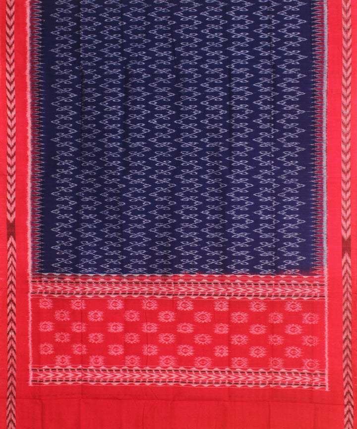 Navy blue maroon handwoven sambalpuri cotton dupatta