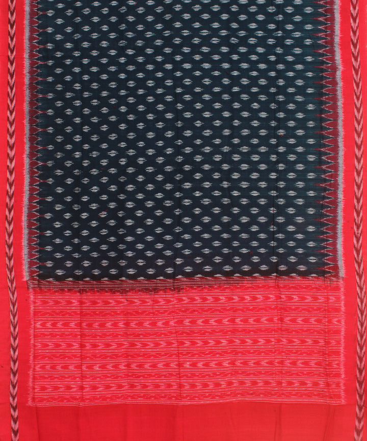 Dark green maroon handwoven cotton sambalpuri dupatta