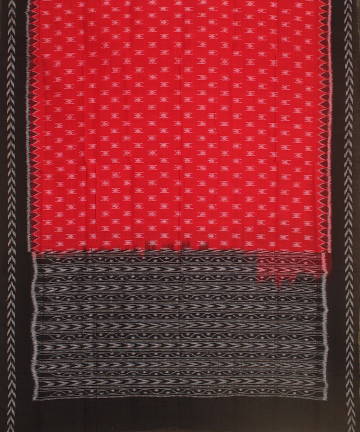 Red black handloom cotton sambalpuri dupatta