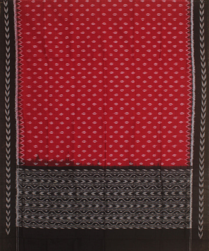 Maroon black handwoven cotton sambalpuri dupatta