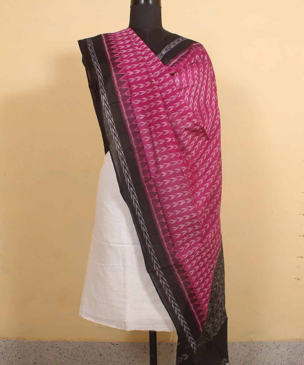 Purple black handloom cotton sambalpuri dupatta