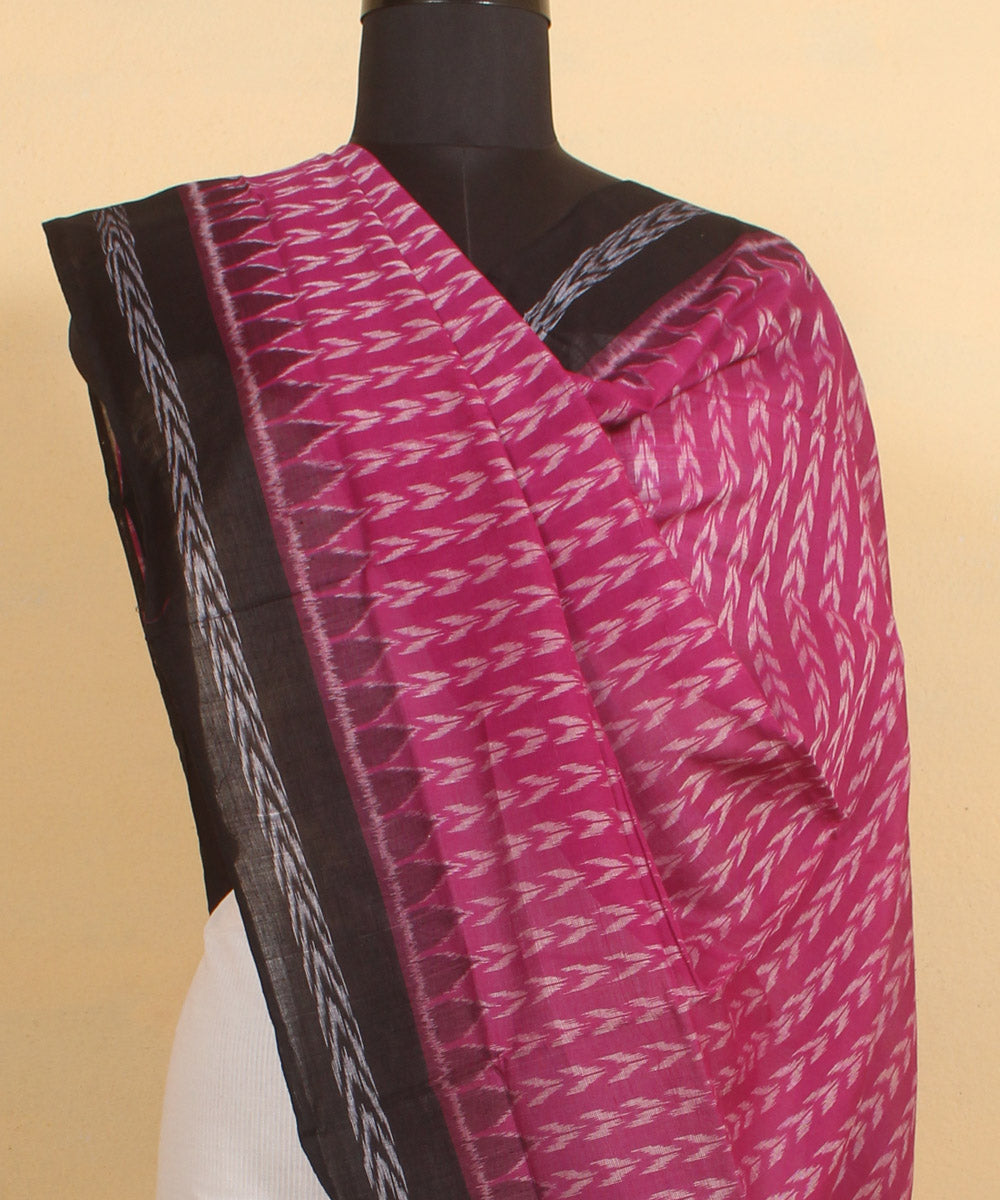 Purple black handloom cotton sambalpuri dupatta