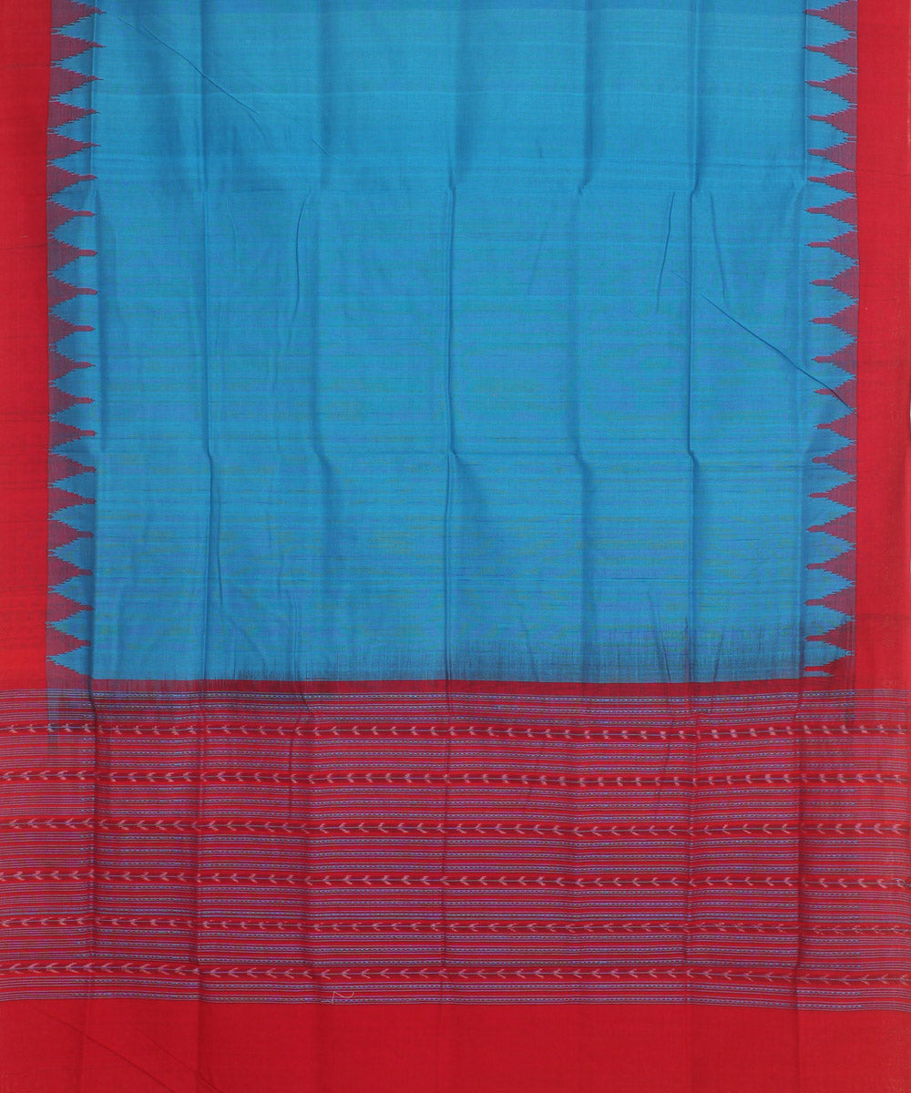 Royal blue maroon handwoven cotton sambalpuri dupatta