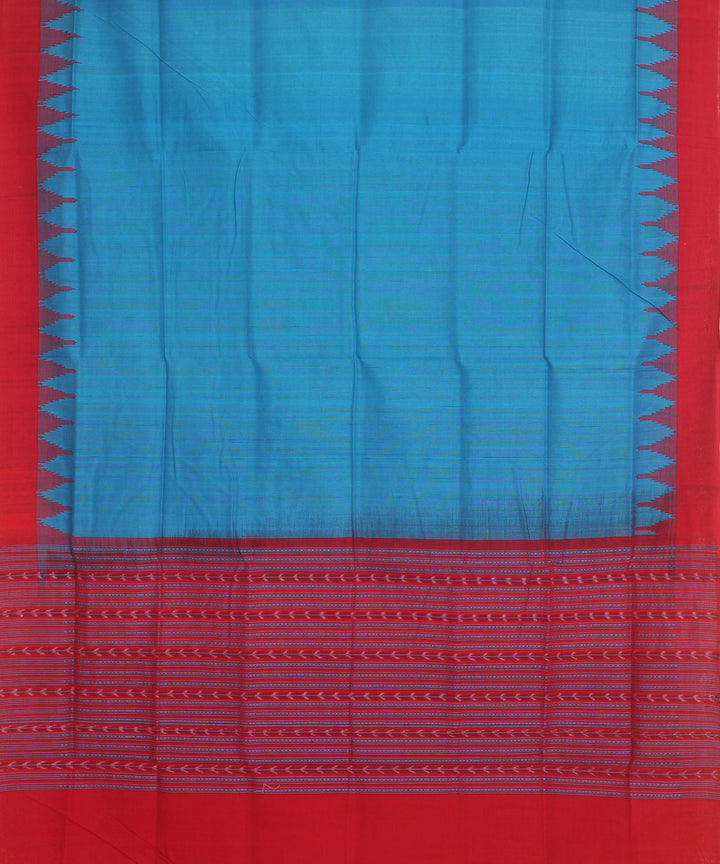 Royal blue maroon handwoven cotton sambalpuri dupatta