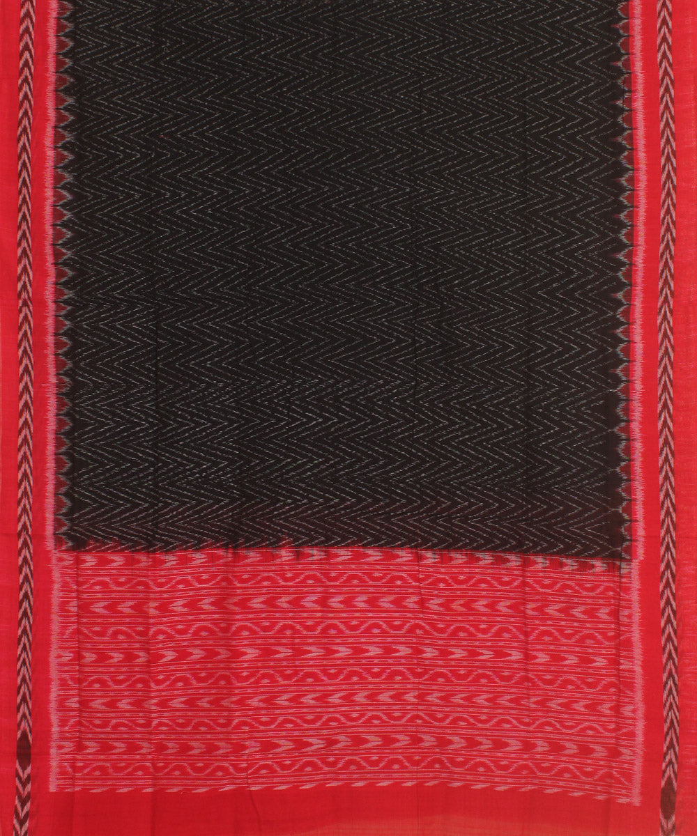 Black maroon cotton handwoven sambalpuri dupatta