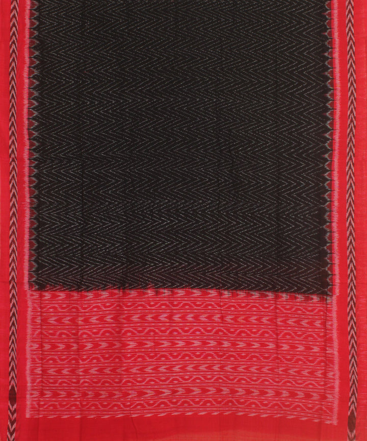 Black maroon cotton handwoven sambalpuri dupatta