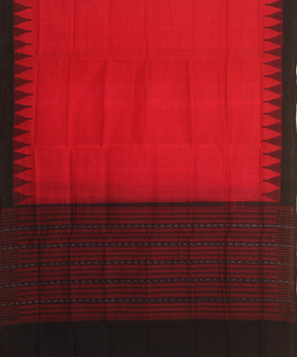 Red black cotton sambalpuri handwoven dupatta