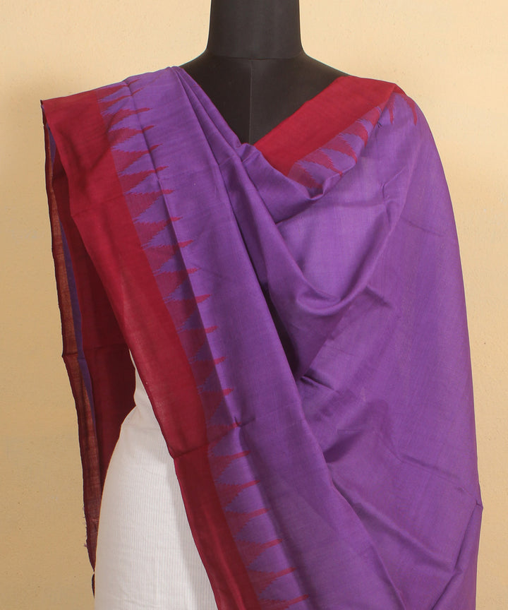 Violet maroon handwoven cotton sambalpuri dupatta