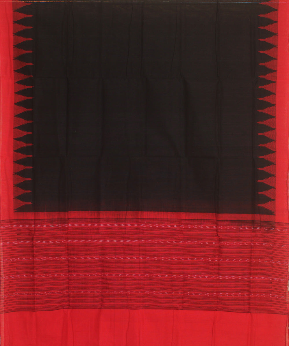 Black red handwoven cotton sambalpuri dupatta