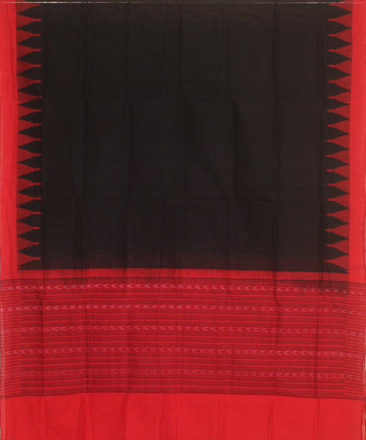 Black red handwoven cotton sambalpuri dupatta