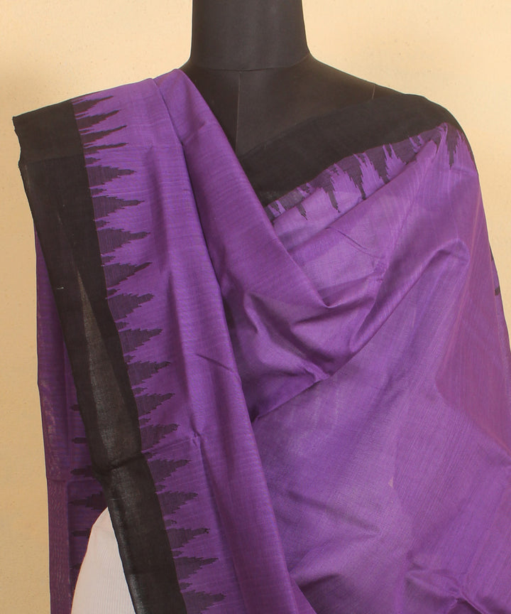 Violet black handwoven cotton sambalpuri dupatta