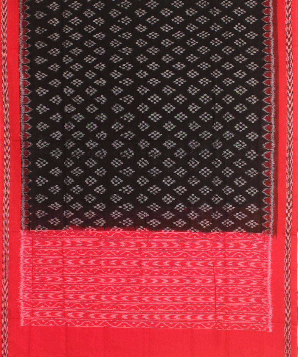 Black maroon handwoven sambalpuri cotton dupatta