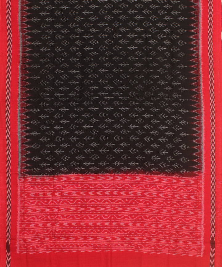 Black maroon handwoven cotton sambalpuri dupatta