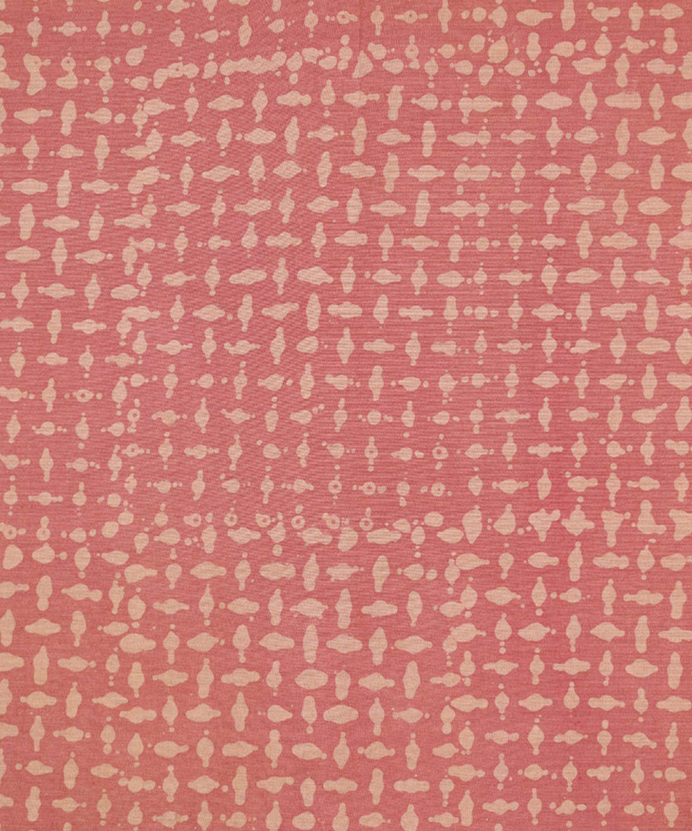 Orange cream hand batik printed cotton fabric