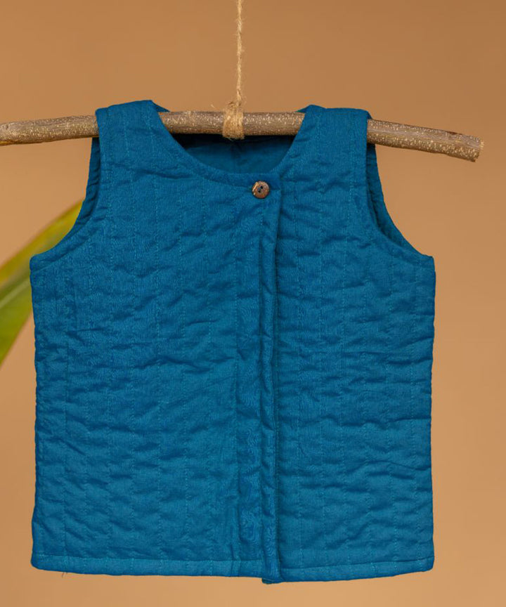 Blue handwoen cotton full sleeves jacket