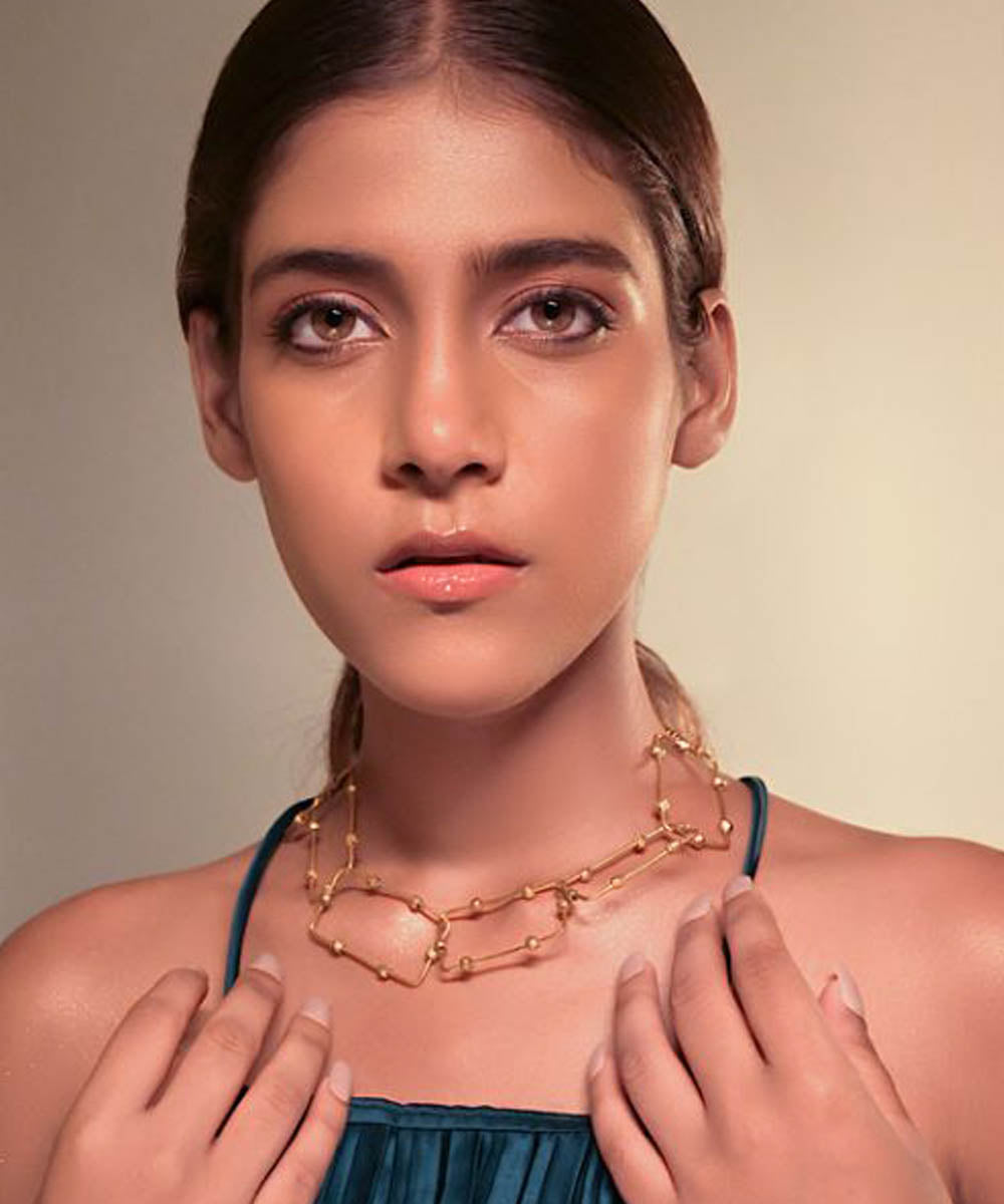 Miharu bluebell meadows brass necklace