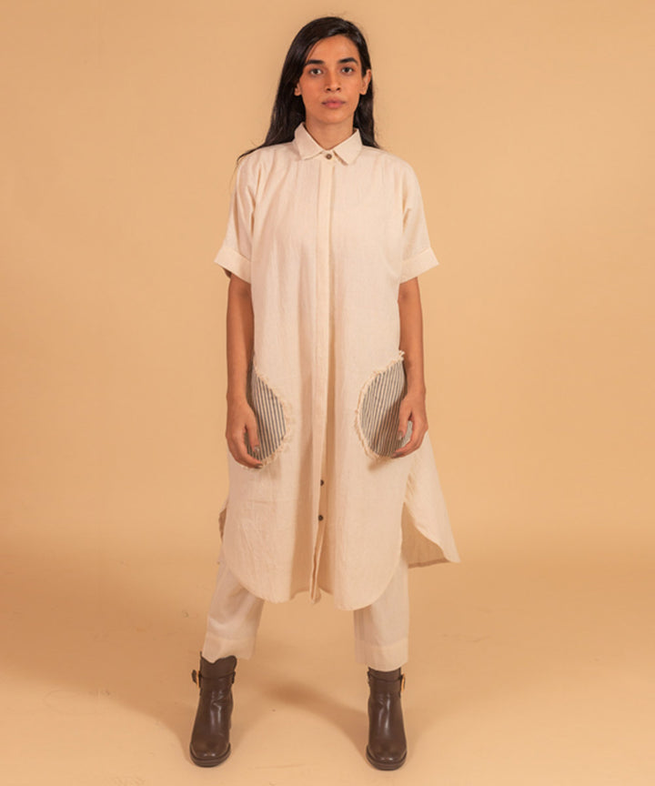 Offwhite cotton handwoven dress