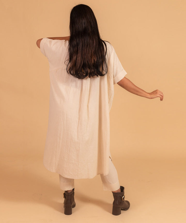 Offwhite cotton handwoven dress