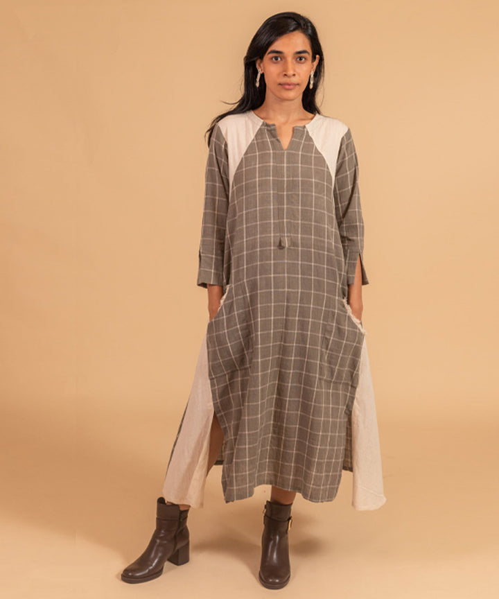 Grey handwoven cotton dress