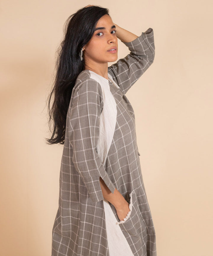 Grey handwoven cotton dress