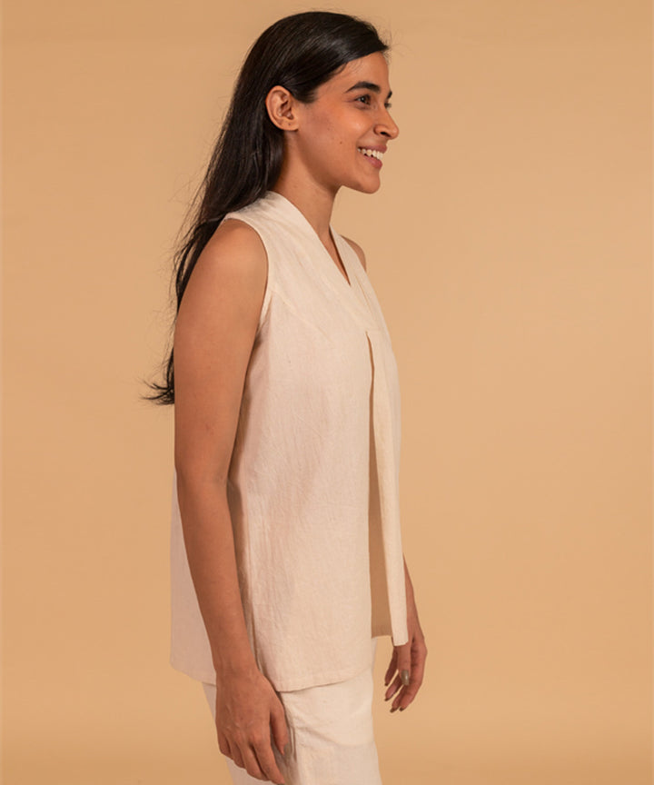 Offwhite handwoven cotton top