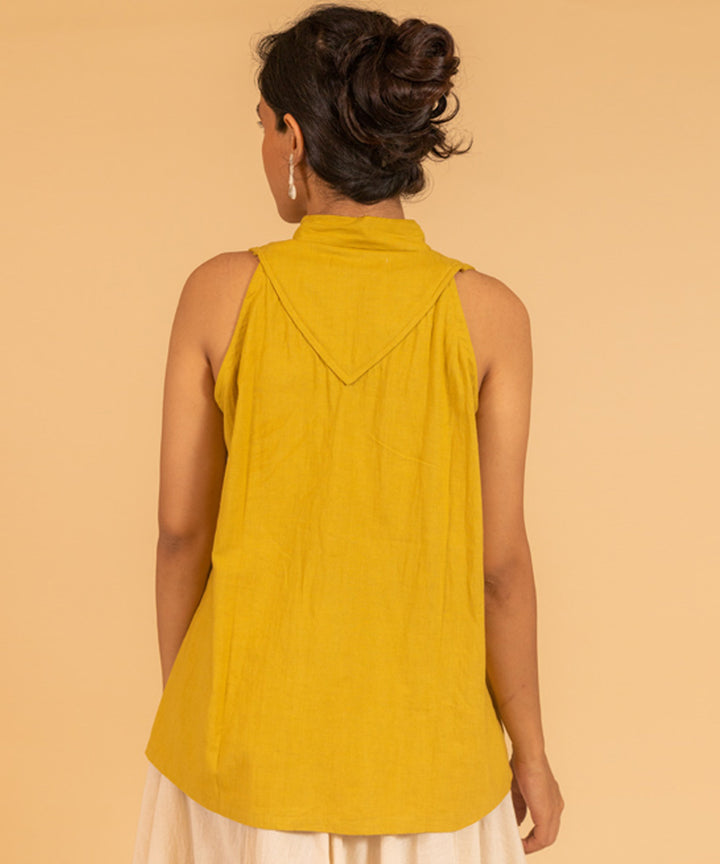 Mustard handwoven cotton top