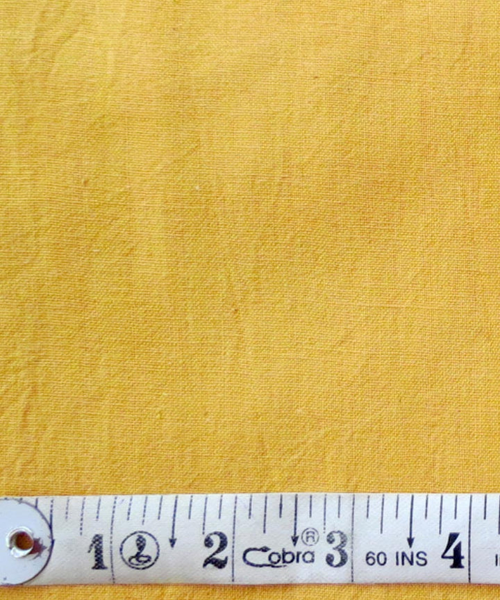 Yellow handspun handwoven cotton fabric