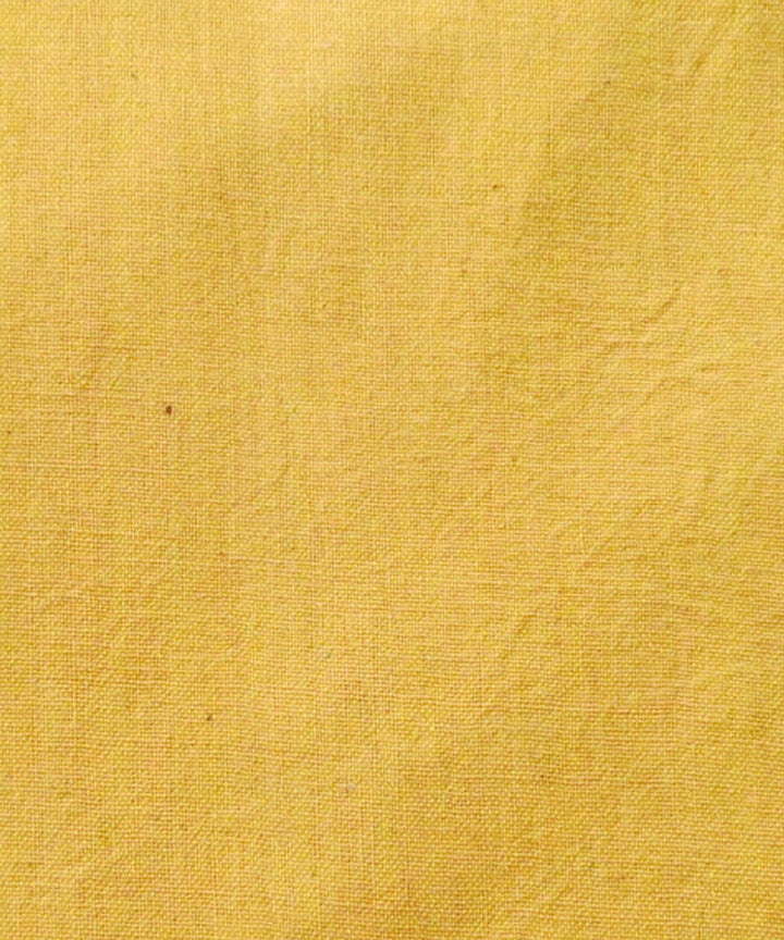 Yellow handspun handwoven cotton fabric