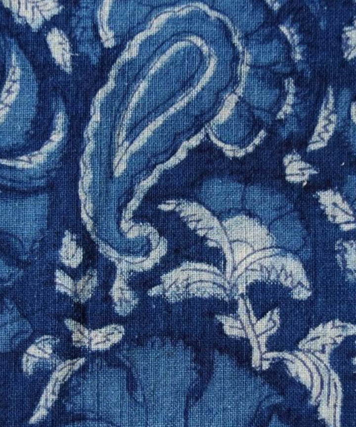 Indigo handwoven cotton khadi fabric