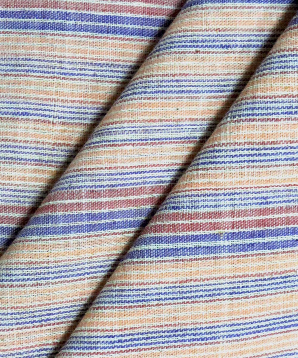 Multicolor handwoven khadi cotton fabric