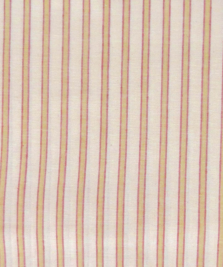 Red mustard natural dyed handwoven cotton khadi fabric