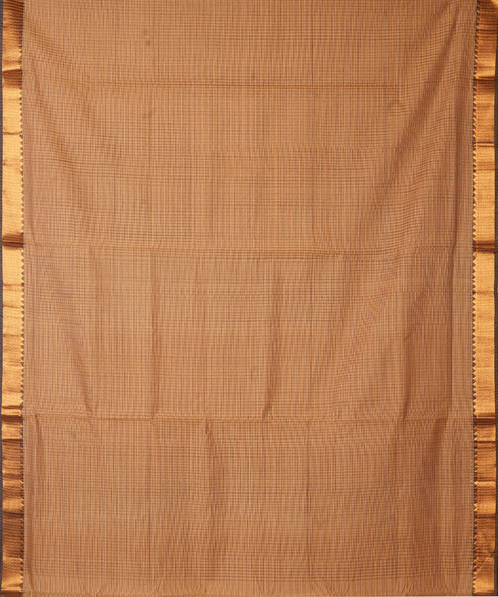 Brown handwoven mangalagiri cotton saree