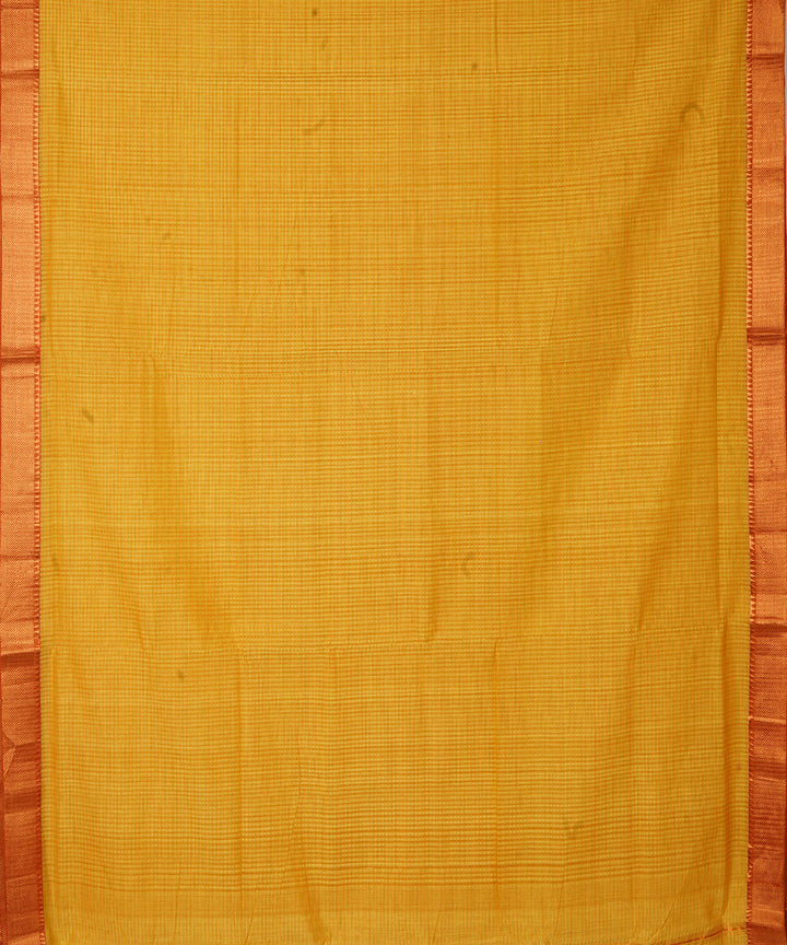 Mustard handwoven mangalagiri cotton saree