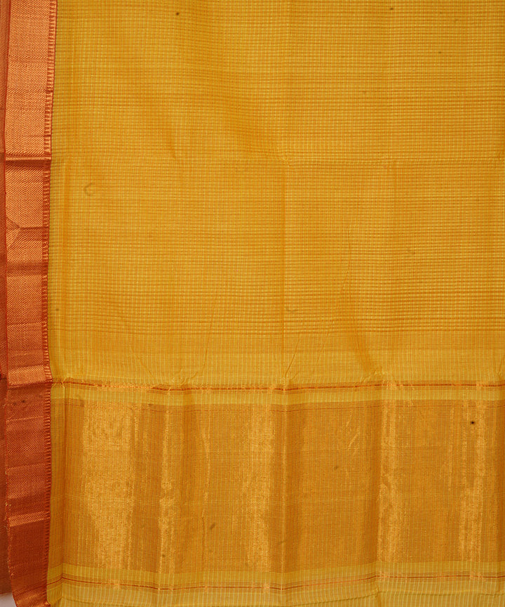 Mustard handwoven mangalagiri cotton saree