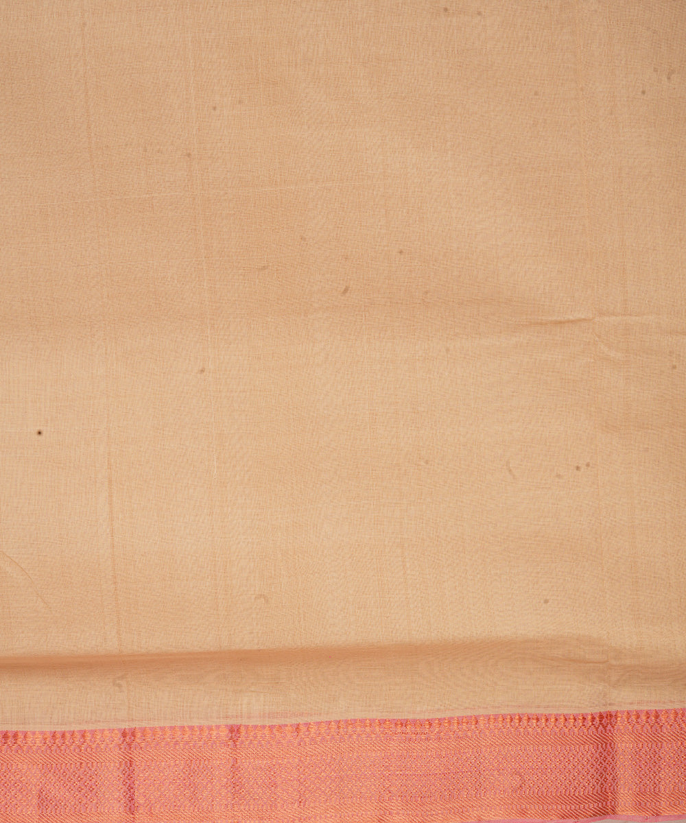 Beige handwoven mangalagiri cotton saree