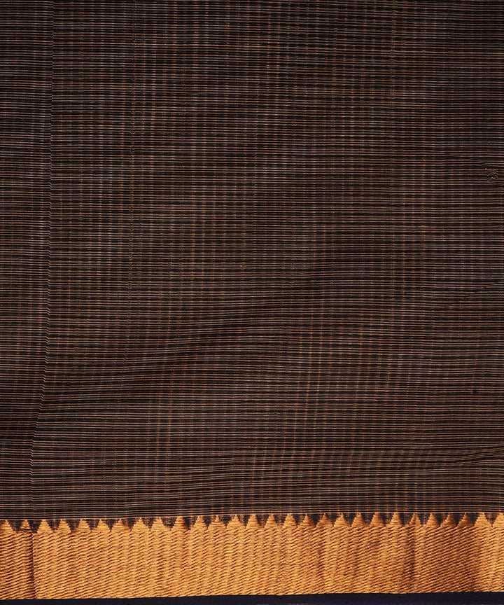 Black handwoven mangalagiri cotton saree
