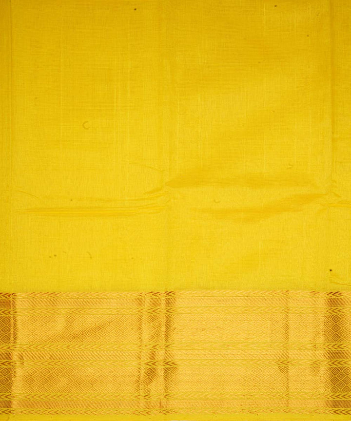 Yellow handloom mangalagiri cotton silk saree