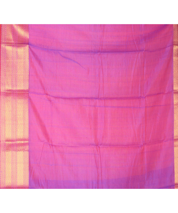 Peach mangalagiri handwoven cotton silk saree