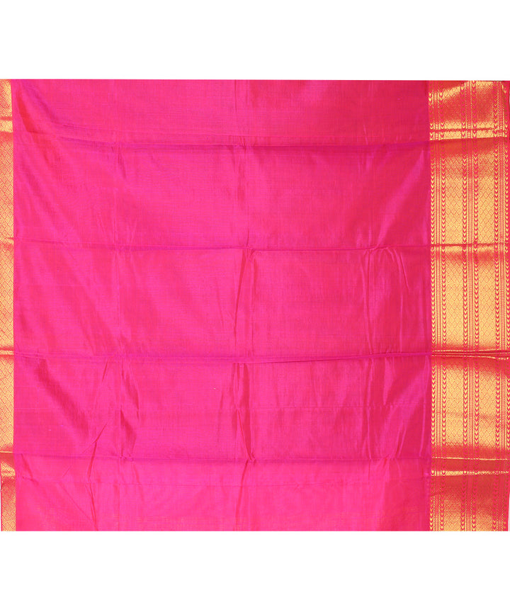 Brown mangalagiri handwoven cotton silk saree